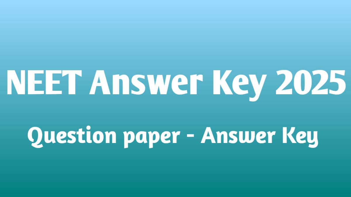 Neet answer key 2025